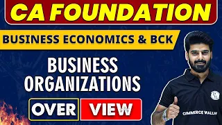 Business Organizations Overview | CA Foundation | Economics & BCK 🔥