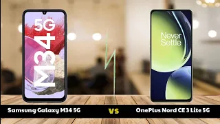 Samsung Galaxy M34 5G vs OnePlus Nord CE 3 Lite 5G - Full Comparison 2023📱
