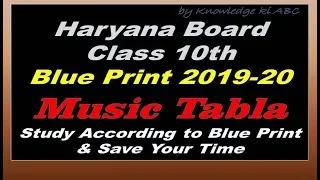 Haryana Board Class 10th Music Tabla Blue Print 2020|| HBSE Question Paper Design 2020-Music Tabla