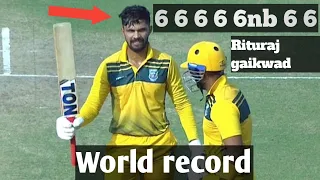 Rituraj gaikwad hitting 7 six in one over world record vijay hajare trophy 🏆🏆🏆