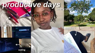 *productive* days in my life! 🌱 journaling, coding + studying, exam prep & uni