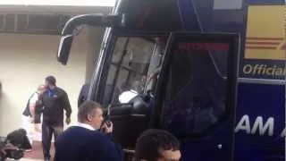 Stormers getting off the bus at Newlands