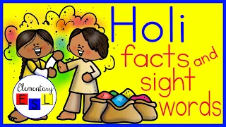 Learn About Holi AND Practice Sight Words! Holi Informational Video for Kids