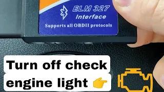 OBDll OBD2 ELM 327 Review turn check engine light off (scanner tool)
