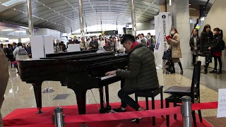 I play La Campanella at Kyoto Station (live)