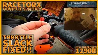 Budget throttle mod: RaceTorx Spacer install, Fixing the Throttle slack! | KTM 1290 Superduke R