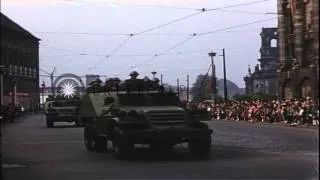 May day Parade in East Berlin, Germany. HD Stock Footage