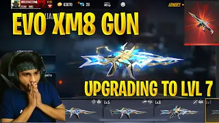 NEW EVO XM8 GUN SKIN - UPGRADING TO MAX LEVEL 7 - Free fire telugu