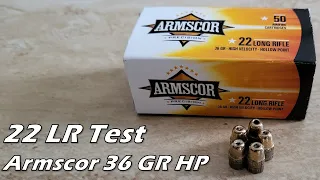 Armscor .22 LR 36 Grain Hollow Point Test