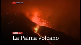 La Palma volcano - ash & the airport + new vent (8) (Canary Islands) - BBC News - 25 September 2021