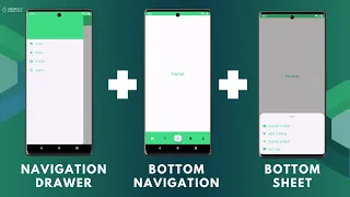 Navigation Drawer + Bottom Navigation + Bottom Sheet in Jetpack Compose  | Android Studio