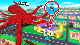 Giant Kraken vs Oggy In Teardown!