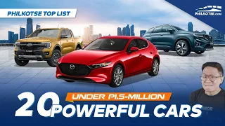 20 Powerful Cars under P1.5-million | Philkotse Top List (w/ English Subtitles)