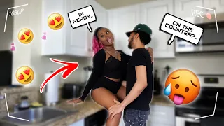 I ASKED MY GIRLFRIEND "LETS DO IT" ON THE KITCHEN COUNTER & THIS HAPPENED .. 😏💦