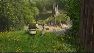 Shrek 1 - Asno ve la ciénaga por primera vez "¿Quién sería capaz de vivir en eso?" (Castellano)