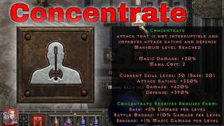 D2R Skills & Abilities - Concentrate (Barbarian, Combat Skills)