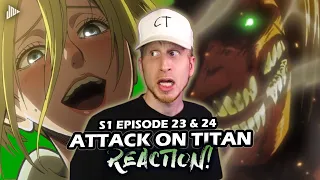 SMILE?! | ATTACK ON TITAN S1 EP23&24 REACTION!!! (Smile, Mercy)
