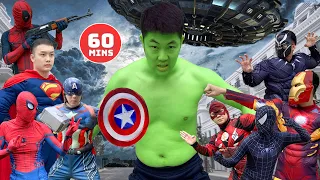 Hulk vs Spiderman vs Superman vs Iron man vs She-Hulk : Superheroes Epic Battle 2 (Compilation #60p)