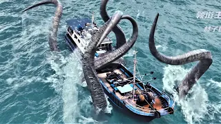 The ship is attacked by a monster from the depths, and the ship becomes a monster's meal!