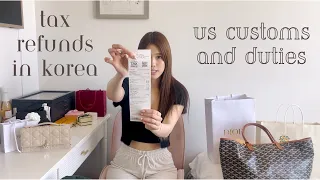 EVERYTHING YOU NEED TO KNOW ABOUT TAX REFUNDS IN KOREA!🇰🇷🛍️ 💸 Tax refund process + US customs/duties