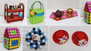 Waste plastic bottle caps craft ideas | Craft ideas using bottle caps