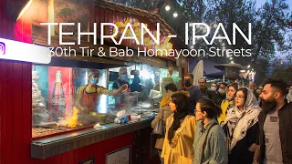 TEHRAN Street Foods; 4K POV Walk in 30th Tir & Bab Homayoon Streets / خیابان سی تیر تهران