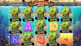 BIG BASS SPLASH - CRAZY PLAY - 2 TIMES 5 SCATTERS - BIG WIN WITH 3X MULTIPLIER - SO MUCH SPINS