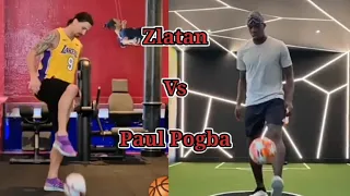 Paul Pogba Vs Zlatan Ibrahimovic New Skills Challenge, Quarantine Skills,Stay at home,zlatanvspogba