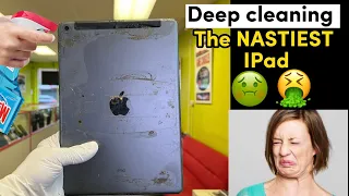 DEEP CLEANING THE NASTIEST #ipad and case I’ve ever seen 🤢🤮 #asmr #gross #nasty #hair #roblox