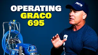 Operating a Graco 695 Airless Sprayer.  Paint Sprayer Instructions.  How to use an airless sprayer.