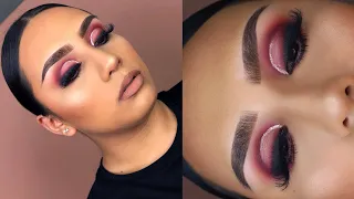 BURGUNDY GLITTER CUT CREASE TUTORIAL