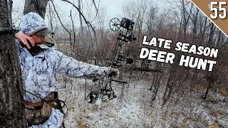 BOW HUNTING through a BLIZZARD!!! - (Late Season Public Land Day 1)