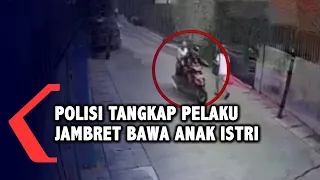 Detik-Detik Polisi Tangkap Pelaku Jambret Lansia yang Bawa Anak-Istri