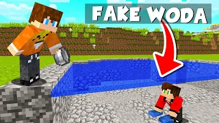 UŻYŁEM FAKE WODY ŻEBY SPRANKOWAĆ SmileSlow, Pati i Liwię w Minecraft!