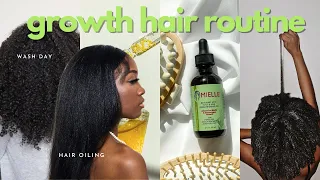 my Hair Routine for GROWTH | oiling routine, wash day + styling my 4b curls