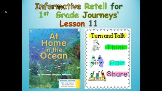 First Grade Journeys' Lesson 11 Informative Oral Retell of the text, At Home in the Ocean