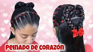 Peinado De Corazón Con Ligas ❤ Ideal Para San Valentin ❤✨ | Peinados Dianita