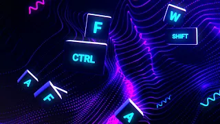 Blue Neon Keyboard Keys Background video | Footage | Screensaver