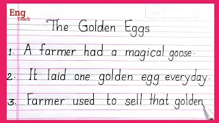 The Golden Eggs story in 5 lines | 5 lines story | Story in English | Story Writing | Eng Teach