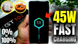 Infinix GT 10 Pro Fast Charging Test with 45W Charger | 0% to 100% Charging Test #DataDock