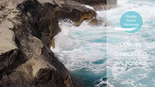 Ocean Waves Crashing on Rocky Shore Relaxation Fall Asleep 1 HOUR | Escape Relax Recharge