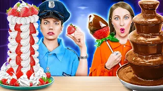 Cop vs. Häftling Koch-Challenge im Knast 🍰 Süße Ideen aus dem Gefängnis von 123 GO! CHALLENGE