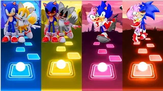 Sonic Tails vs Sonic Tails Exe vs Amy Sonic vs Amy Sonic Exe - Tiles Hop EDM Rush