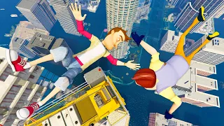 Hello Neighbor in GTA 5: Crazy Ragdolls [Flooded Los Santos] - Episode 27