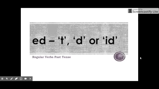 Regular verbs in past simple tense 't' 'd' 'id' pronunciation