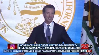 Gov Gavin Newsom signs exec order to hold death penalty executions