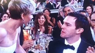 Jennifer Lawrence & Nicholas Hoult Kiss Each Other At Golden Globe Awards 2014