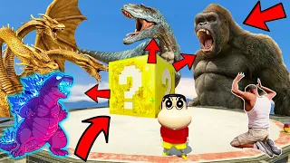 GTA 5 : SHINCHAN Open LUCKY Boxes of 8 Monsters in GTA V || KING KONG, GODZILLA, DRAGON