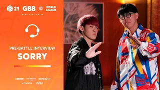 SORRY 🇯🇵 I GRAND BEATBOX BATTLE 2021: WORLD LEAGUE I Pre-Battle Interview