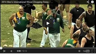 2014 Men's International Wood Chopping Relay - Race 3 and Award Ceremony